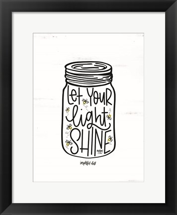 Framed Let Your Light Shine Jar Print