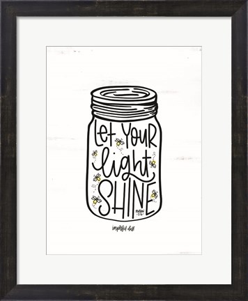 Framed Let Your Light Shine Jar Print