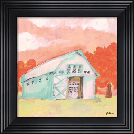 Framed Cherry Tree Barn Print