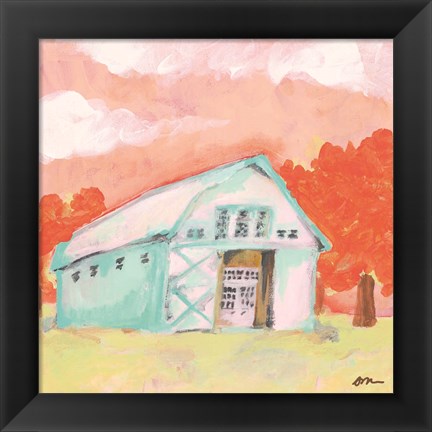 Framed Cherry Tree Barn Print