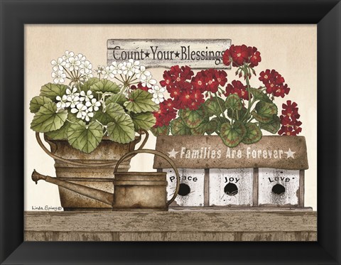 Framed Count Your Blessings Geraniums Print