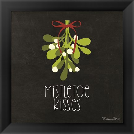 Framed Mistletoe Kisses Print