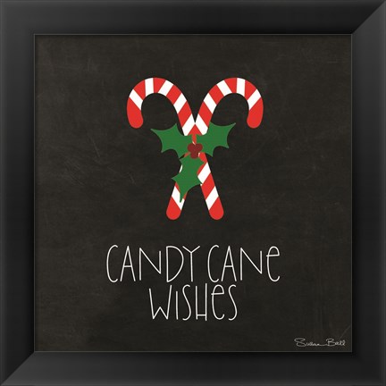 Framed Candy Cane Wishes Print