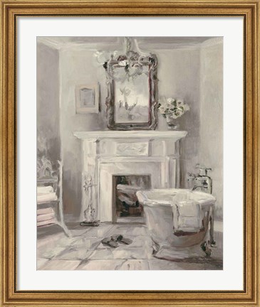 Framed French Bath IV Gray Print