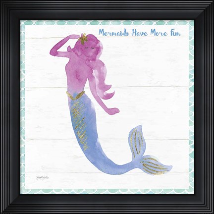 Framed Mermaid Friends IV Fun Print