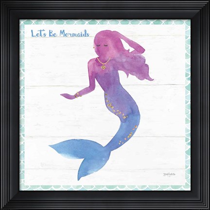 Framed Mermaid Friends III Lets Be Print