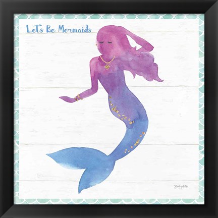 Framed Mermaid Friends III Lets Be Print