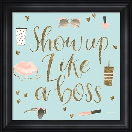 Framed Boss Ladies VII Mint Print