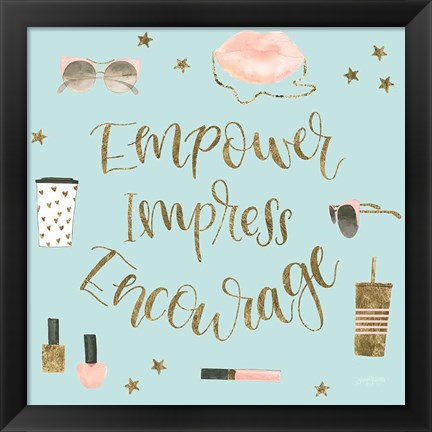 Framed Boss Ladies V Mint Print