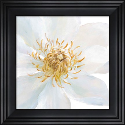 Framed Contemporary Clematis Gray Print