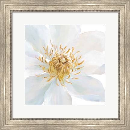Framed Contemporary Clematis Gray Print