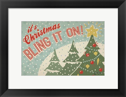 Framed Retro Christmas IV Print