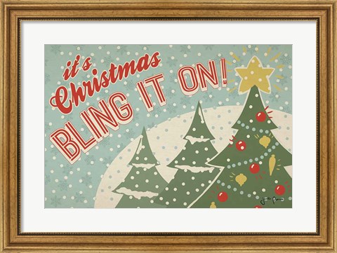 Framed Retro Christmas IV Print