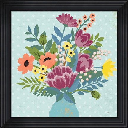 Framed Romantic Luxe XIV Bright Print