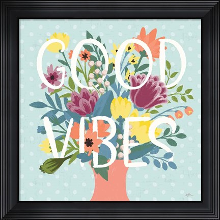 Framed Romantic Luxe XIII Bright Print