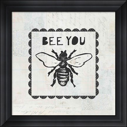 Framed Bee Stamp Bee You Print