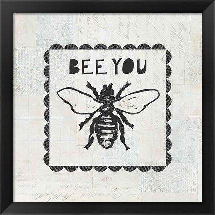 Framed Bee Stamp Bee You Print