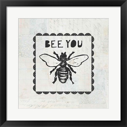 Framed Bee Stamp Bee You Print