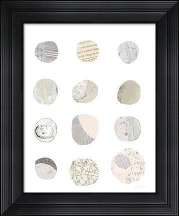 Framed Geometric Collage III Neutral Print
