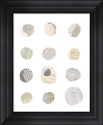 Framed Geometric Collage II on White Neutral Print