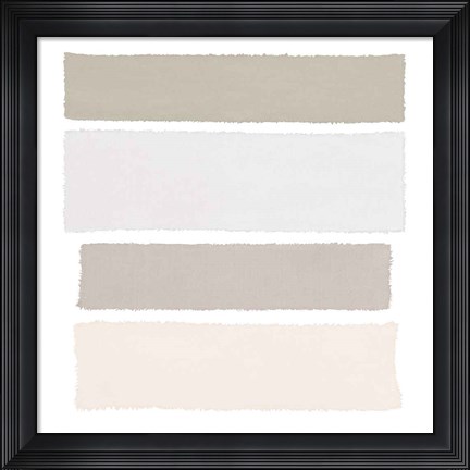 Framed Painted Weaving I Neutral on White Sq Print