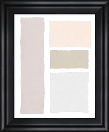 Framed Painted Weaving III Neutral on White Print