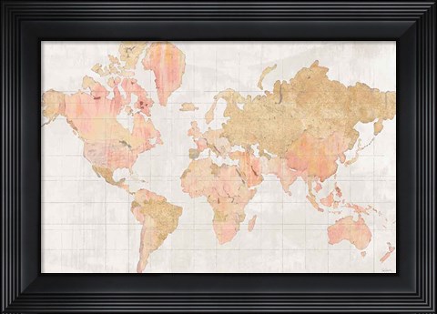 Framed Across the World v5 Champagne Print