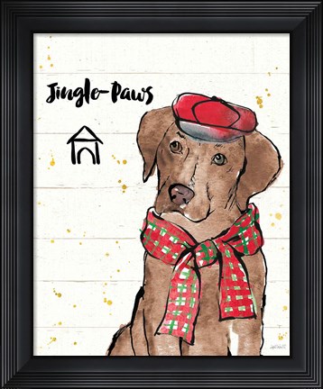Framed Strike a Paws II v2 Christmas Jingle Paws Print