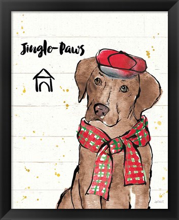 Framed Strike a Paws II v2 Christmas Jingle Paws Print