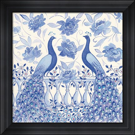 Framed Peacock Garden VI Print