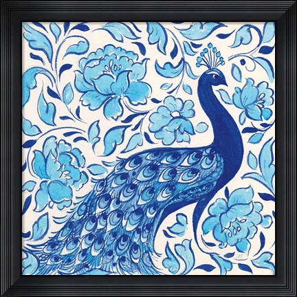 Framed Peacock Garden IV Print