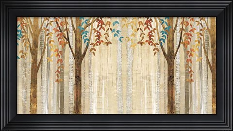 Framed Down to the Woods Autumn Teal Crop Print