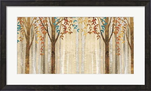Framed Down to the Woods Autumn Teal Crop Print