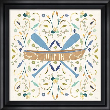 Framed Otomi Lake III Rowboat Print