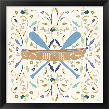 Framed Otomi Lake III Rowboat Print