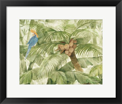 Framed Tropical Canopy I Green Print