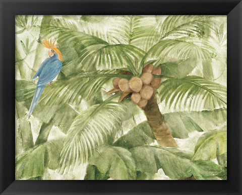 Framed Tropical Canopy I Green Print