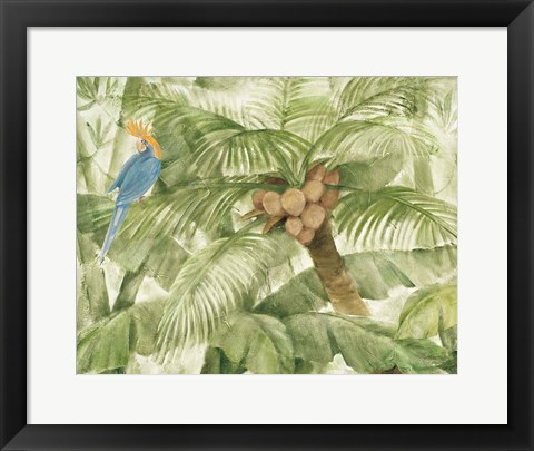 Framed Tropical Canopy I Green Print