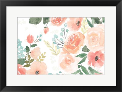 Framed Blooming Delight III White Print