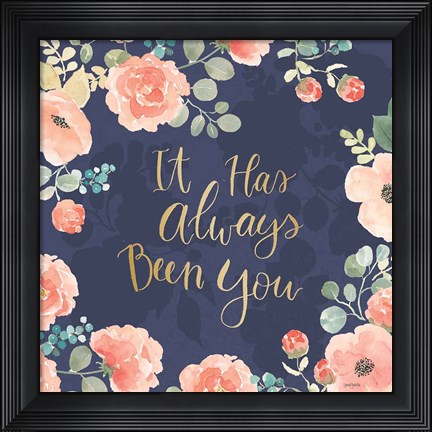 Framed Blooming Delight V Blue Print