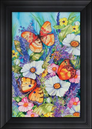 Framed Butterfly Garden Print