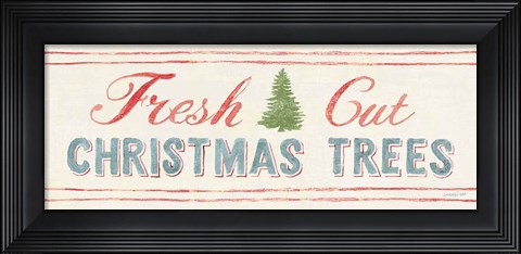 Framed Floursack Holiday Bright V Print