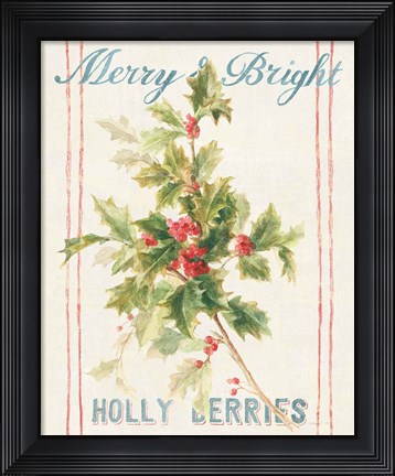 Framed Floursack Holiday Bright I Print