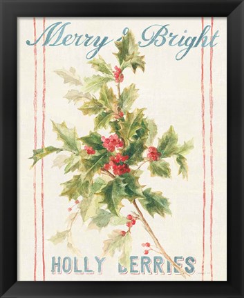 Framed Floursack Holiday Bright I Print