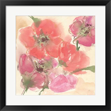 Framed Coral Blooms I Print