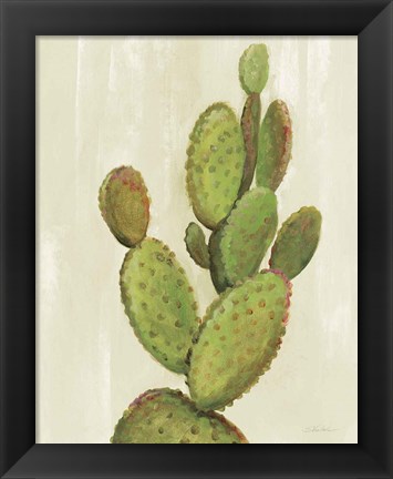 Framed Front Yard Cactus I Print