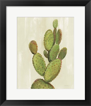 Framed Front Yard Cactus I Print