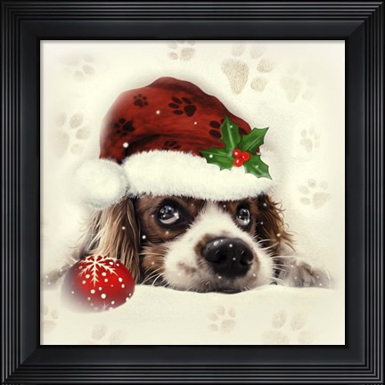 Framed Christmas Puppy Print