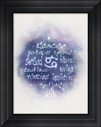 Framed Starlight Astology Cancer Print