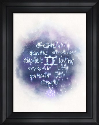 Framed Starlight Astology Gemini Print